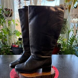 Sleek Black leather Over the Knee Women's Boots